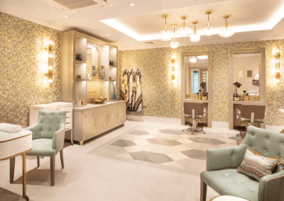 Interior picture of a residential care home, featuring calming and comfortable furniture in a range of rooms, to support senior living.